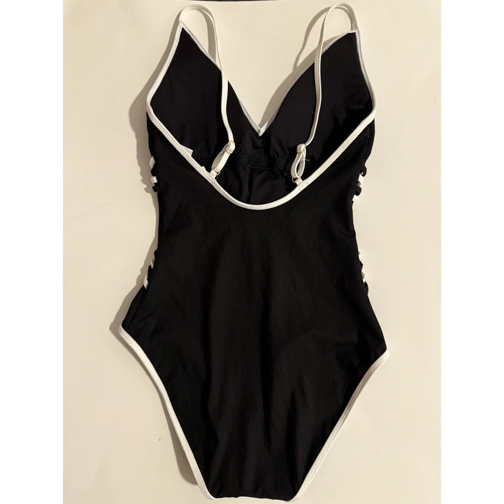 NWT Trina Turk Triumph Micro Rib Braided One Piece Swimsuit 8 - Picture 2 of 10
